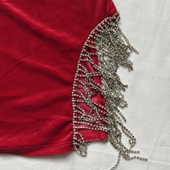 ⭐️nwt Wet Seal Fringe Velour Mini Dress⭐️ - Picture 4 of 9